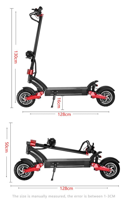 BOYUEDA C7 Electric Scooter Adult 10 Inch 52V 24AH Battery 3200W Dual Motor High Speed Off-Road Foldable
